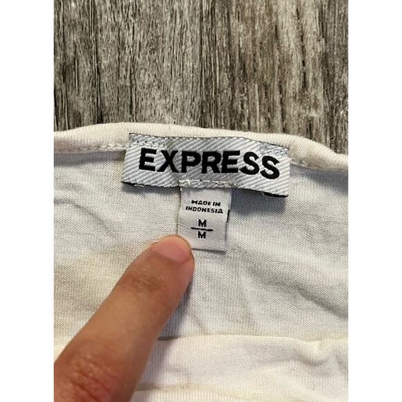 Express Women’s Size Medium Black White Striped Poncho Sleeve Oversized Top - Picture 4 of 8